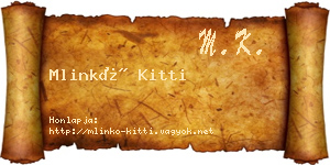 Mlinkó Kitti névjegykártya
